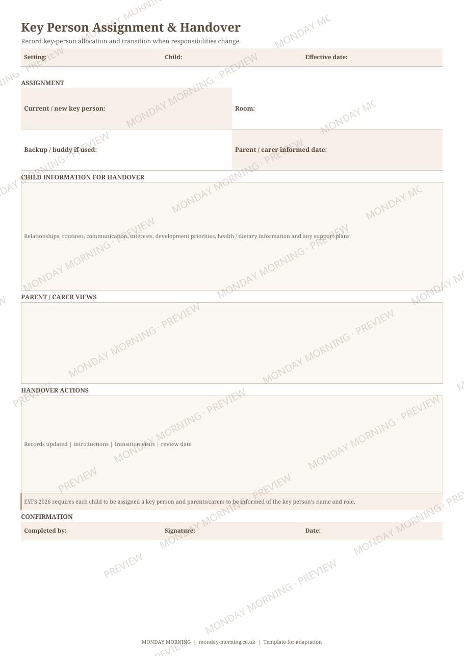 Key Person Assignment & Handover preview 1