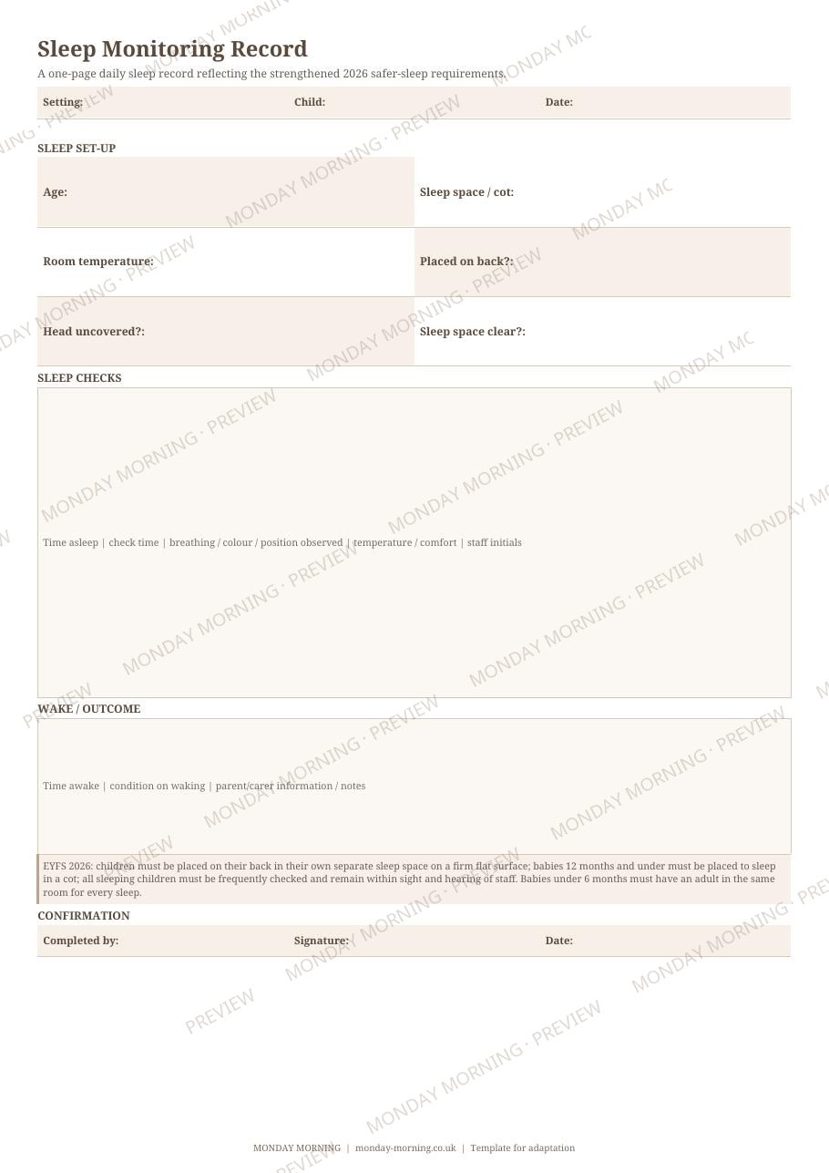 Sleep Monitoring Record preview 1