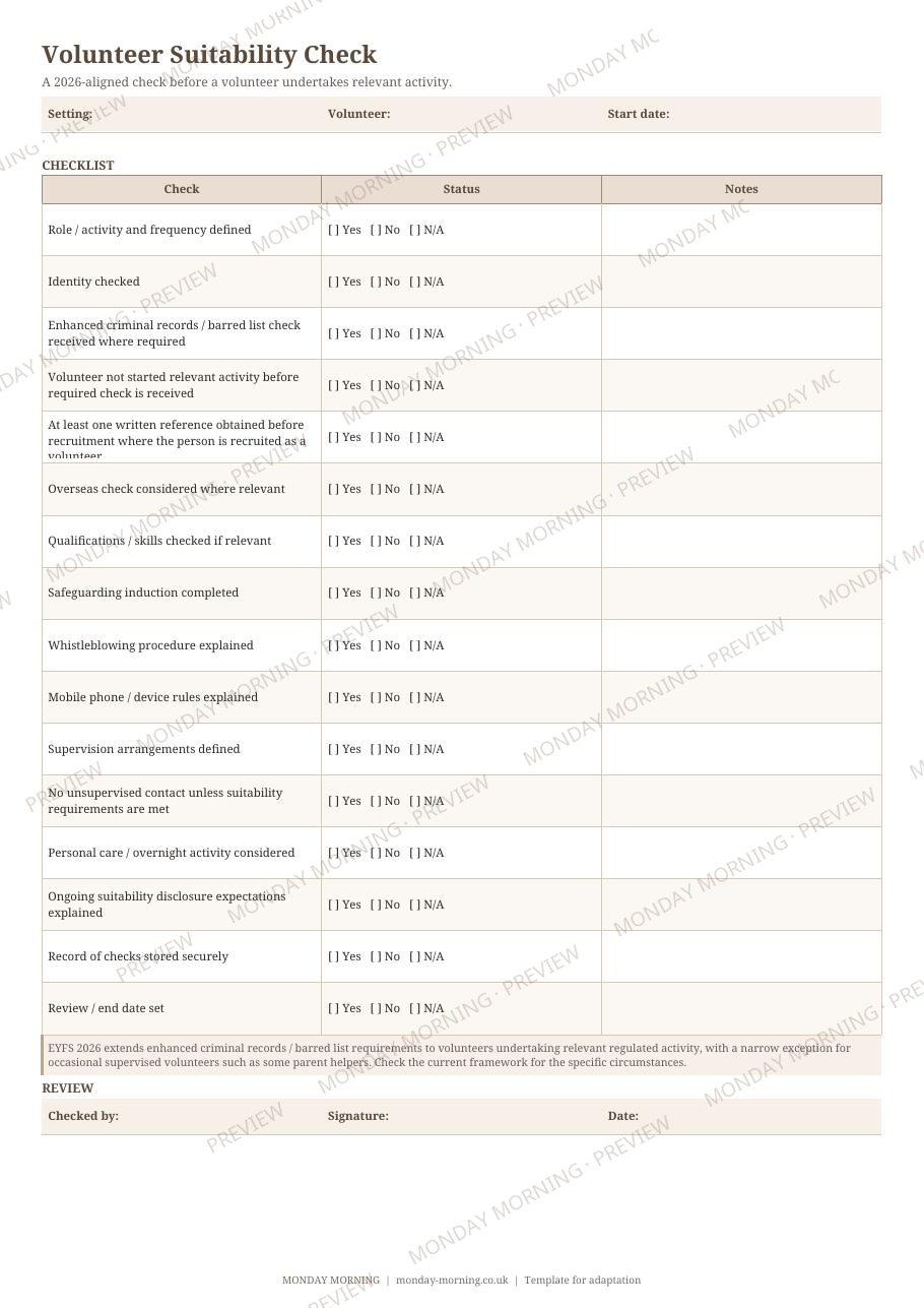 Volunteer Suitability Check preview 1